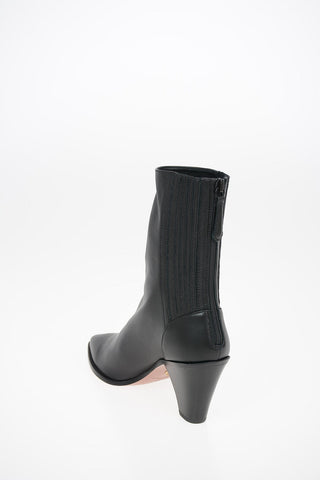 Leather SAINT HONORE' Ankle boots with Cone Hell 8 cm