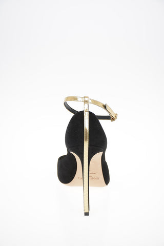 Suede HELIX 100 Pumps with Ankle Strap 11 cm