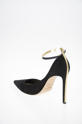 Suede HELIX 100 Pumps with Ankle Strap 11 cm