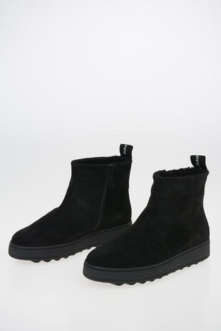 Shearling ANNECY Ankle Boots with Logoed Band