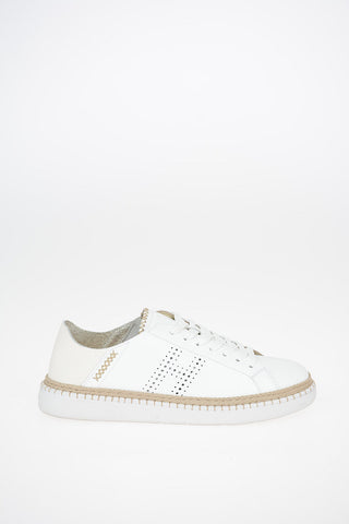 Leather H420 Sneakers With Straw Details