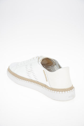 Leather H420 Sneakers With Straw Details