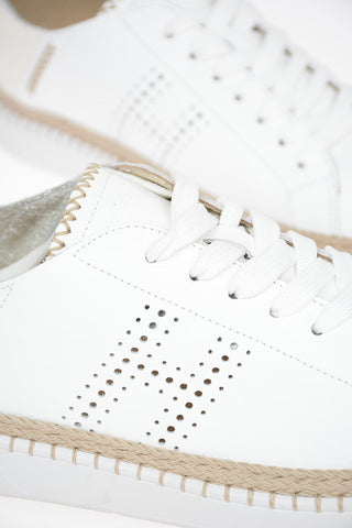 Leather H420 Sneakers With Straw Details