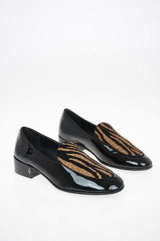 Patent Leather Loafers with PonySkin Detail