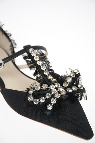 Coated Leather ANNADEA Ballet Flats with Jewel Detail