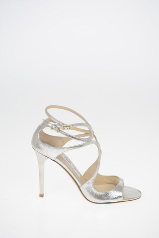 Metallic Leather Open Toe with Ankle Strap 11 cm