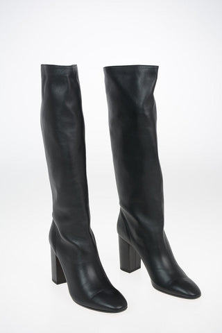 Leather Pull On BOOGIE Knee Length Boots  9 cm 