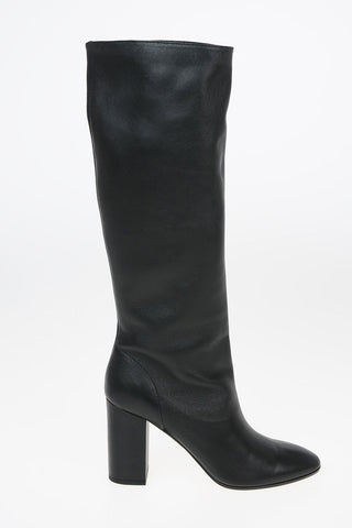 Leather Pull On BOOGIE Knee Length Boots  9 cm 