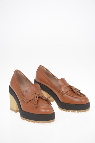 Leather H475 Loafers With Crepe Sole 9 cm