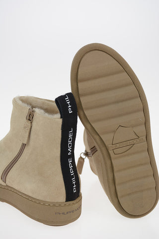 Shearling ANNECY Ankle Boots with Logoed Band
