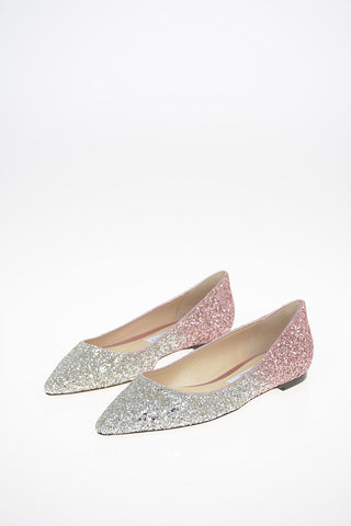 Leather ROMY Ballet Flats with Sequined Applications