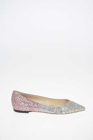 Leather ROMY Ballet Flats with Sequined Applications