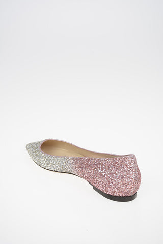 Leather ROMY Ballet Flats with Sequined Applications