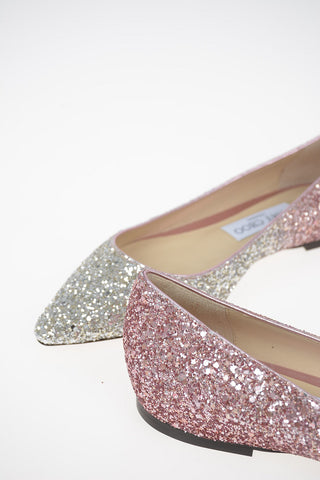 Leather ROMY Ballet Flats with Sequined Applications