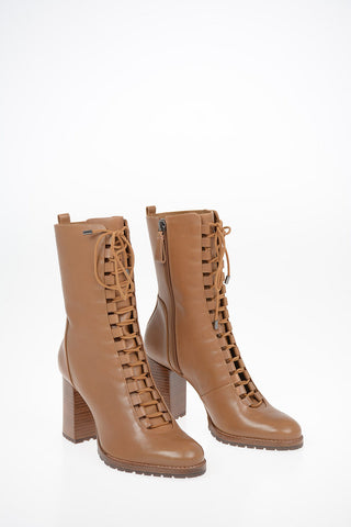 Leather Heeled Ankle Boots 9 cm