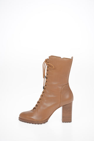 Leather Heeled Ankle Boots 9 cm