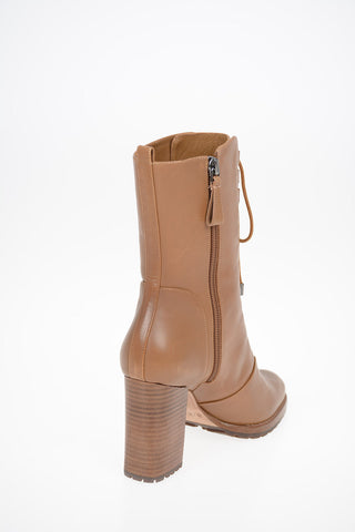 Leather Heeled Ankle Boots 9 cm