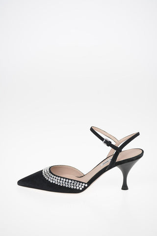 Slingbacks with Jewel Details and Kitten Heel 8cm
