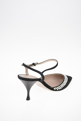 Slingbacks with Jewel Details and Kitten Heel 8cm