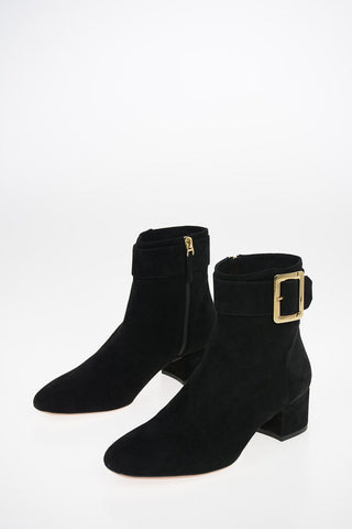 Suede Booties with Zip Closure 5cm