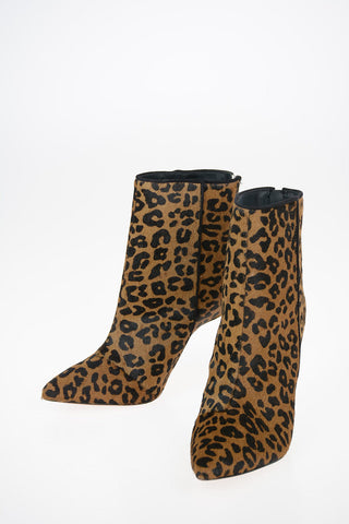 Ponyskin Booties with Stiletto Heel 8.5cm