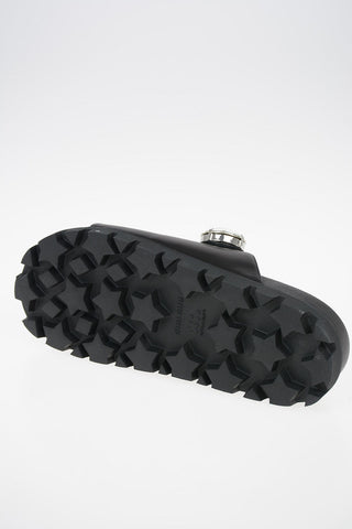 Soft Leather Slippers With Jewel Application