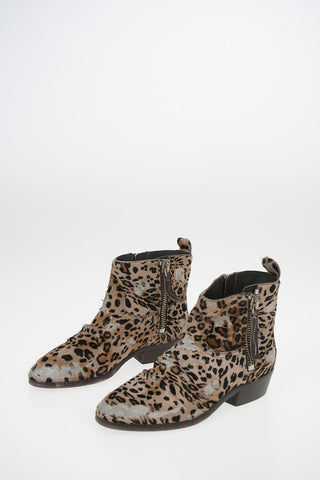 Distressed Leopard Printed Ponyskin VIAND Texan Boots