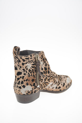 Distressed Leopard Printed Ponyskin VIAND Texan Boots
