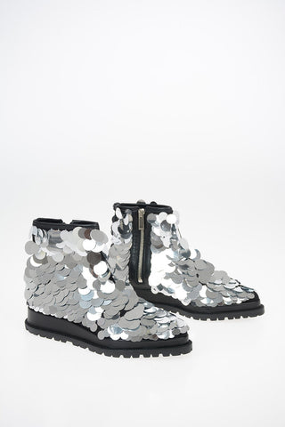 Stivaletti in Paillettes Chiusura Zip