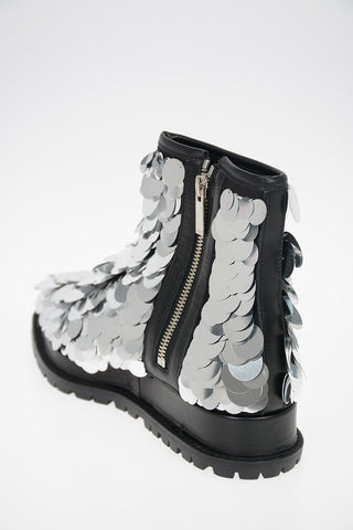 Zip Closure Sequined Booties