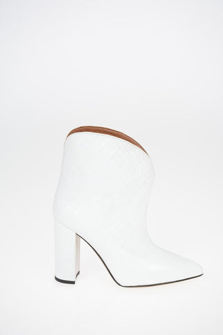 Crocodile Print Leather Texan Ankle Boots