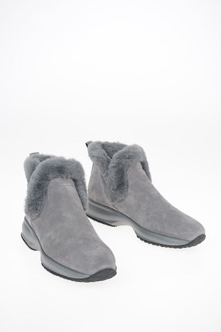Leather INTERACTIVE Sneakers with Eco-Fur Inserts