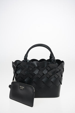 Braided Leather Bucket Bag 