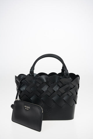 Braided Leather Bucket Bag