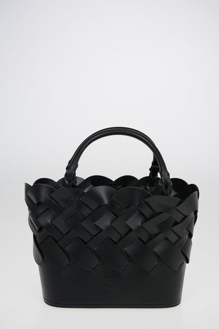 Braided Leather Bucket Bag