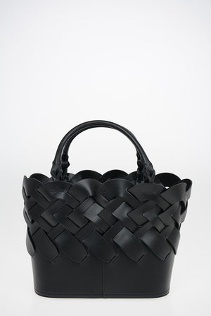 Braided Leather Bucket Bag 