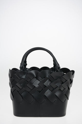 Braided Leather Bucket Bag