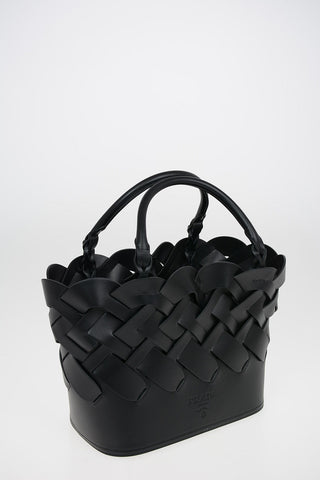 Braided Leather Bucket Bag