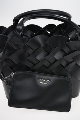 Braided Leather Bucket Bag