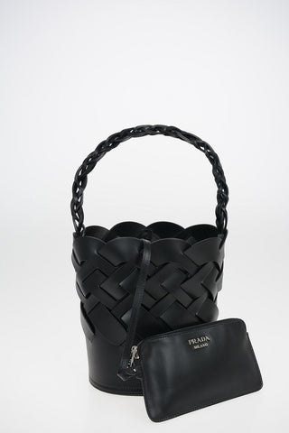 Braided Leather Bucket Bag