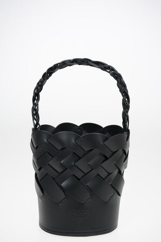 Braided Leather Bucket Bag