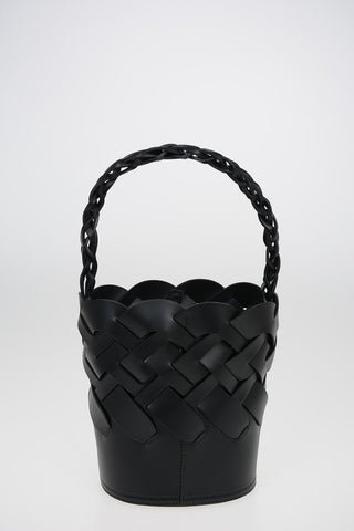 Braided Leather Bucket Bag