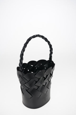 Braided Leather Bucket Bag
