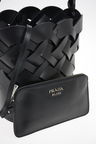 Braided Leather Bucket Bag