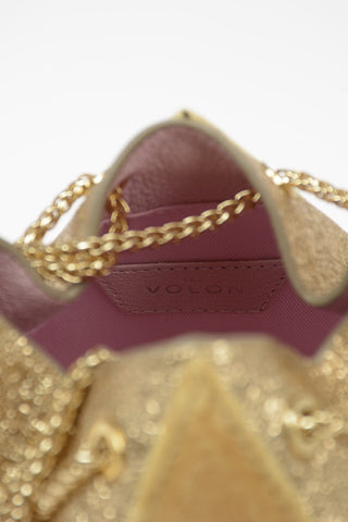 Leather and Velvet Evening Bag with Ostrich Feather Details