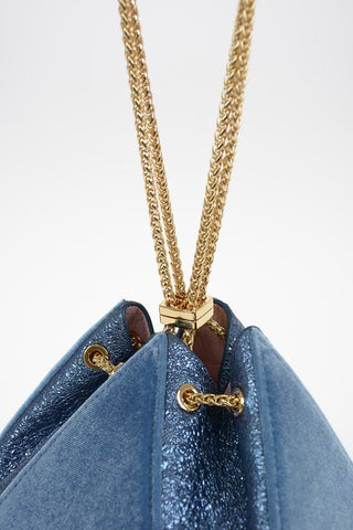 Leather and Velvet Evening Bag with Ostrich Feather Details