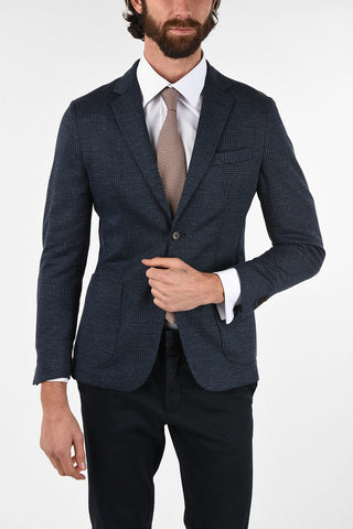 ID district check drop 7R side vents 2-button blazer