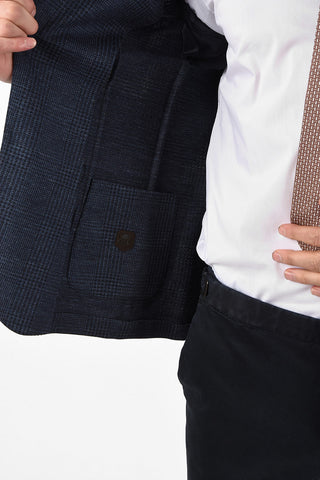 ID district check drop 7R side vents 2-button blazer