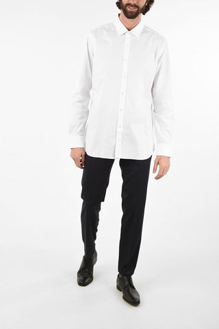 pin point spread collar edge trim cuff shirt