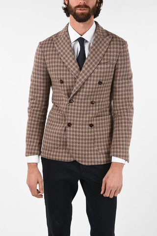 CC COLLECTION houndstooth drop 8R side vents WOOLY double-breasted blazer